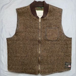 Ralph Lauren Denim & Supply Medium Tweed Vest Jacket Military Brown Gents Camo